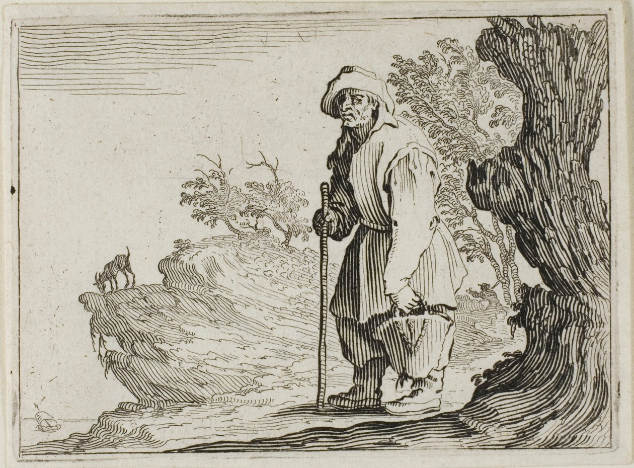 O camponês carregando sua bolsa, de Os Caprichos de Jacques Callot