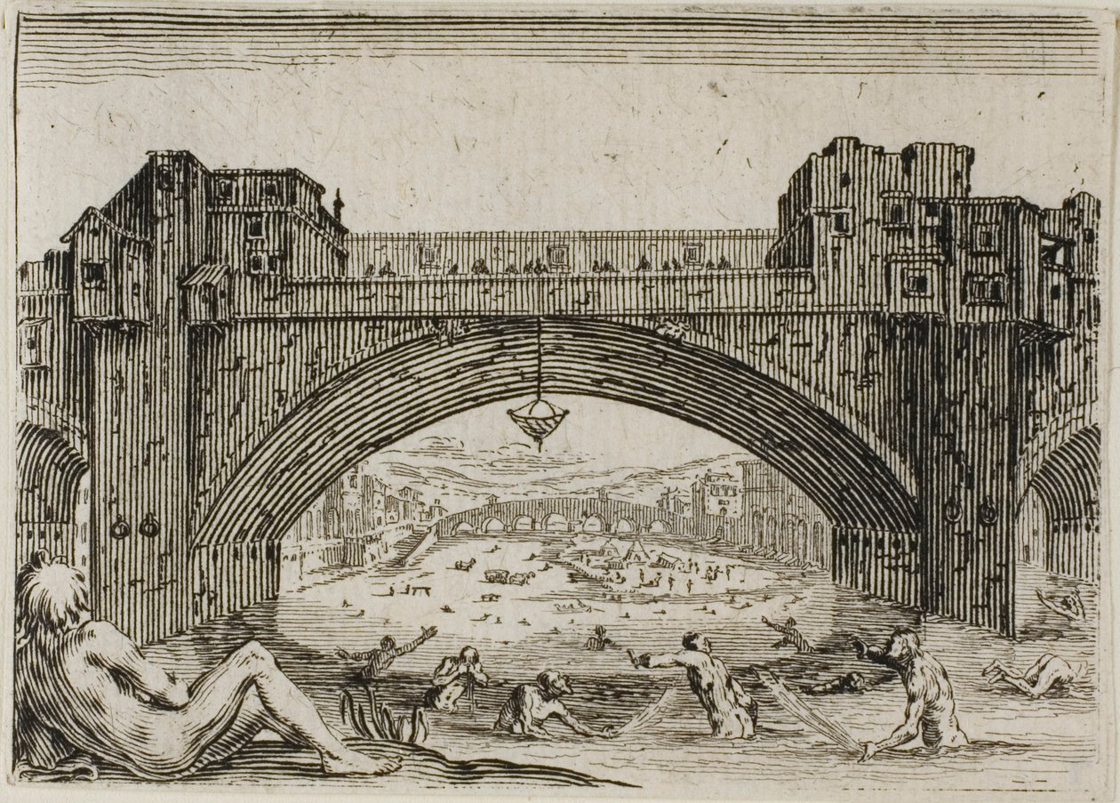 A Ponte Vecchio em Florença, de Os Caprichos de Jacques Callot