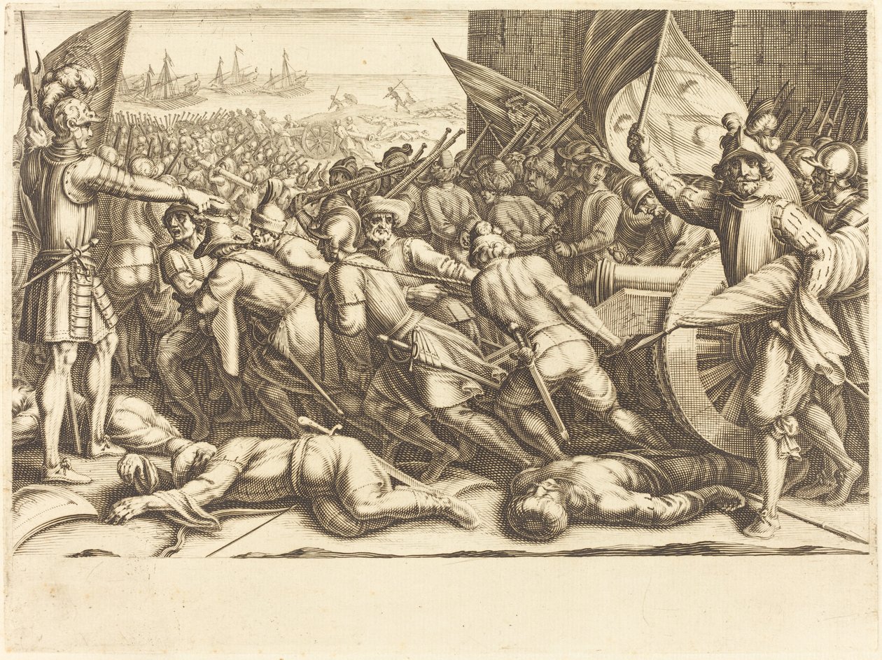 O Reembarque dos Turcos, c. 1614. de Jacques Callot