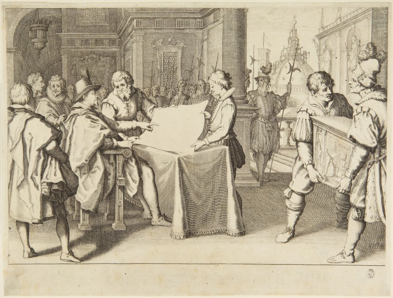A restauração da cúpula de Santa Maria del Fiore, em Florença de Jacques Callot