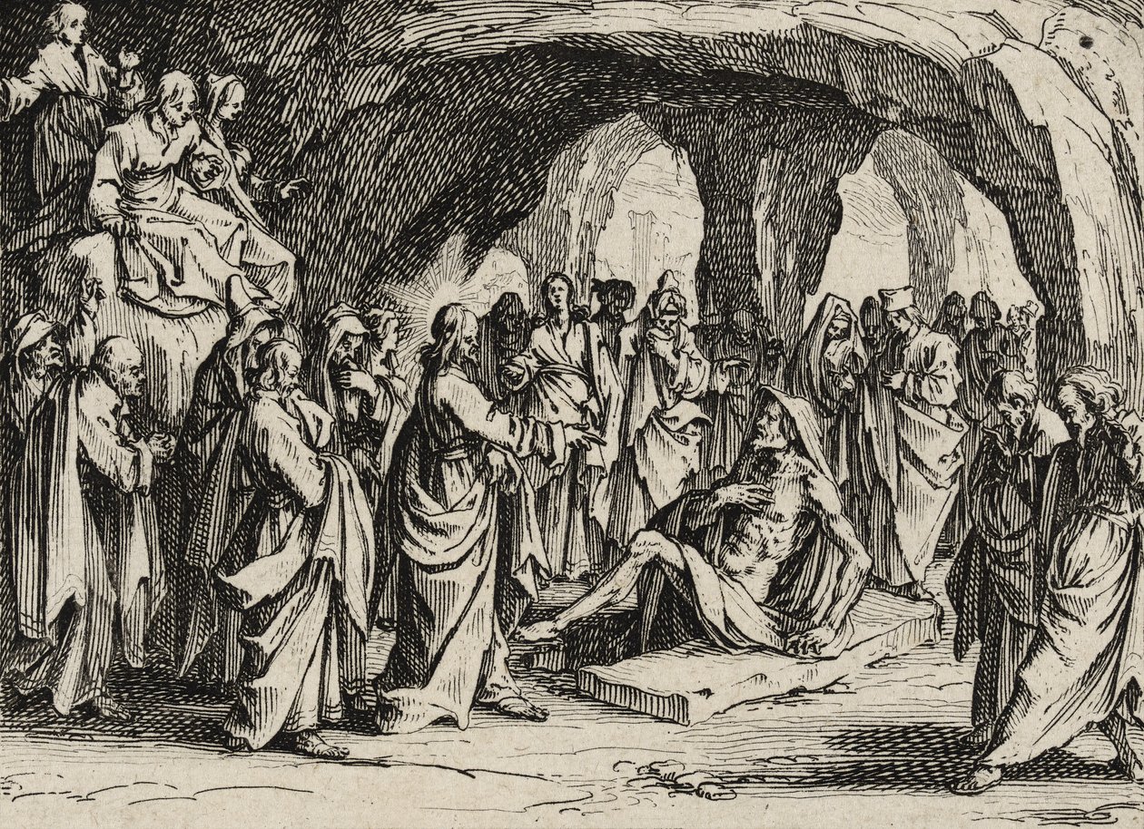 A ressurreição de Lázaro, 1635 de Jacques Callot