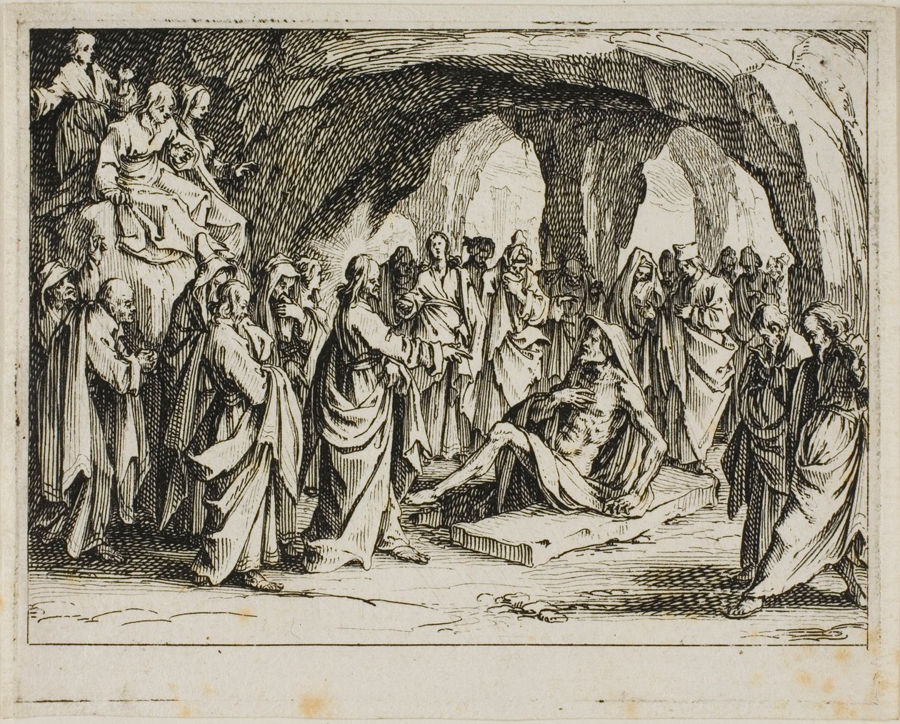 A Ressurreição de Lázaro, do Novo Testamento de Jacques Callot