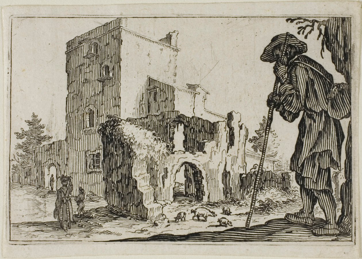 O Pastor e as Ruínas, de Os Caprichos de Jacques Callot