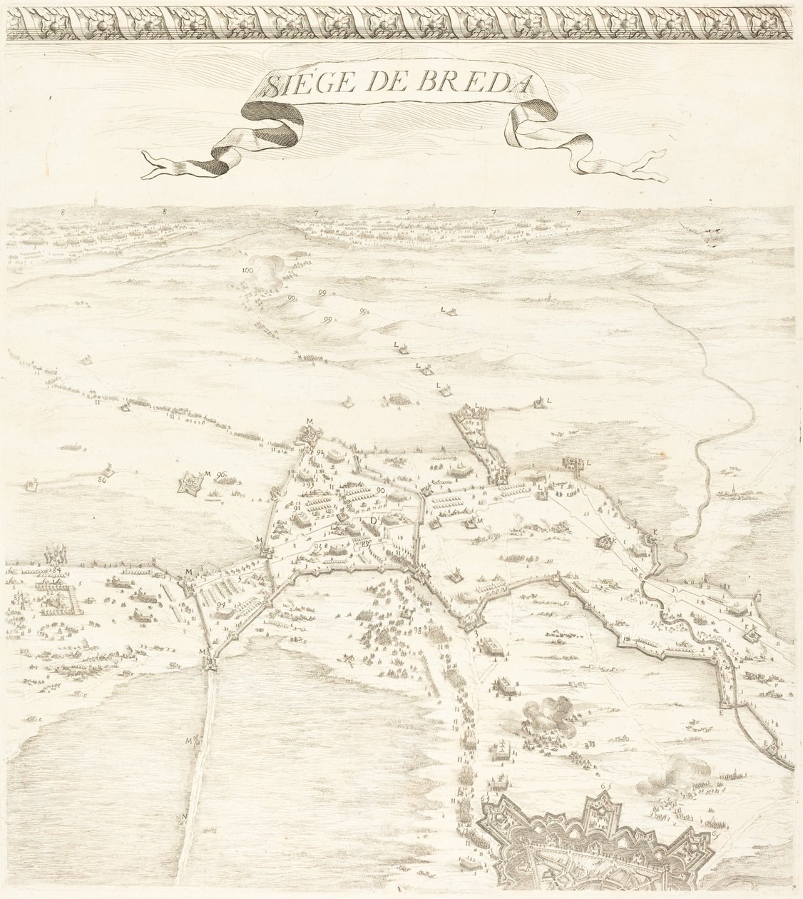 O Cerco de Breda [placa 2 de 6] de Jacques Callot