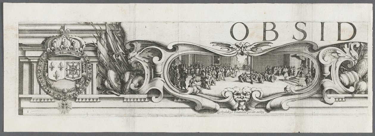 O cerco de La Rochelle: Placa 1, 1628-1630. de Jacques Callot