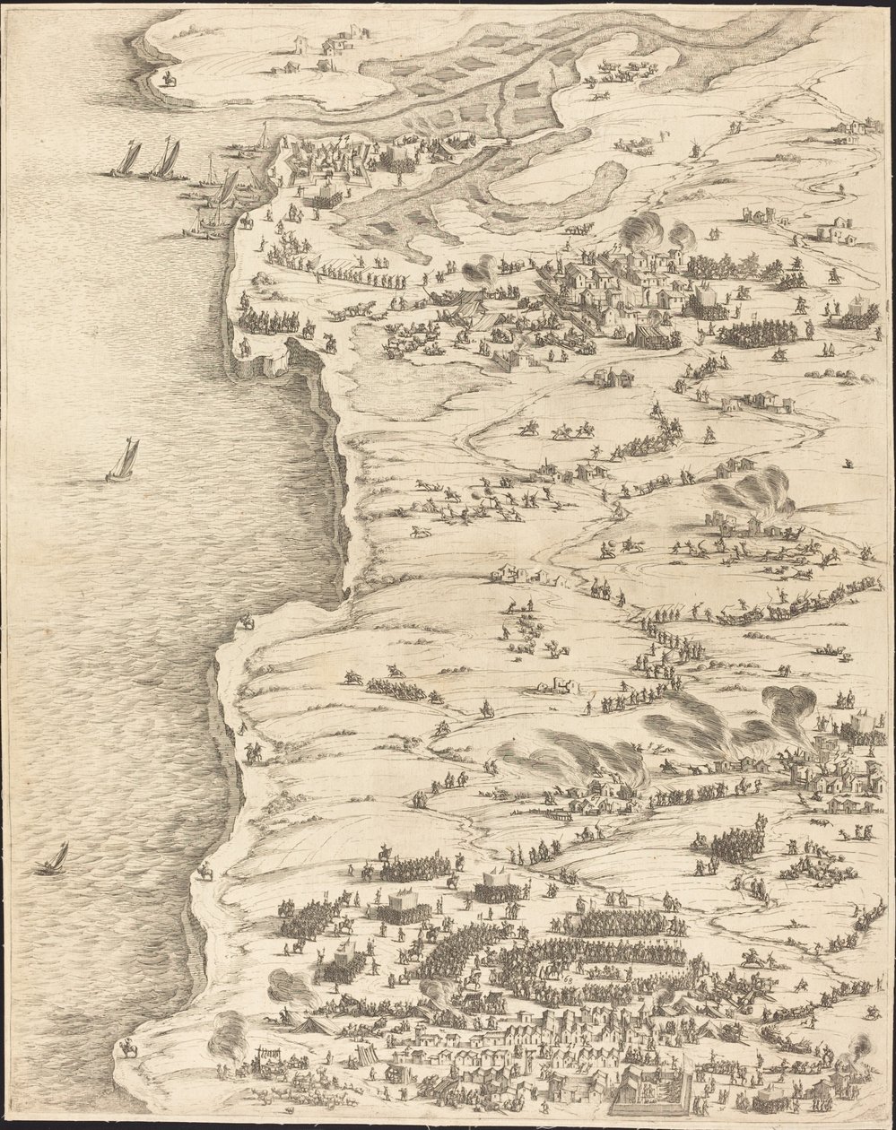 O Cerco de La Rochelle [placa 5 de 16; conjunto compreende 1952.8.97-112] de Jacques Callot