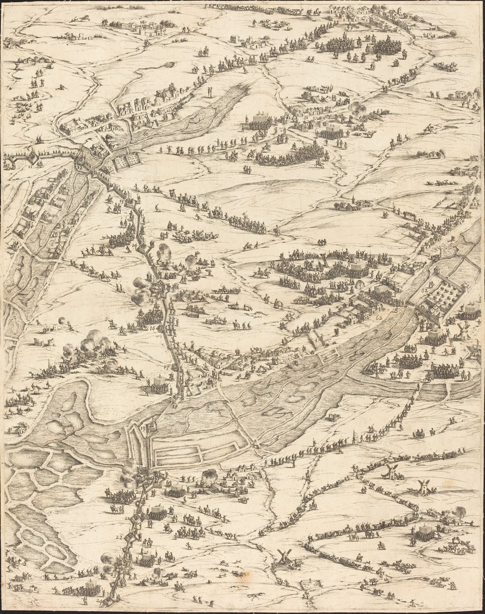 O Cerco de La Rochelle [placa 7 de 16; conjunto compreende 1952.8.97-112] de Jacques Callot