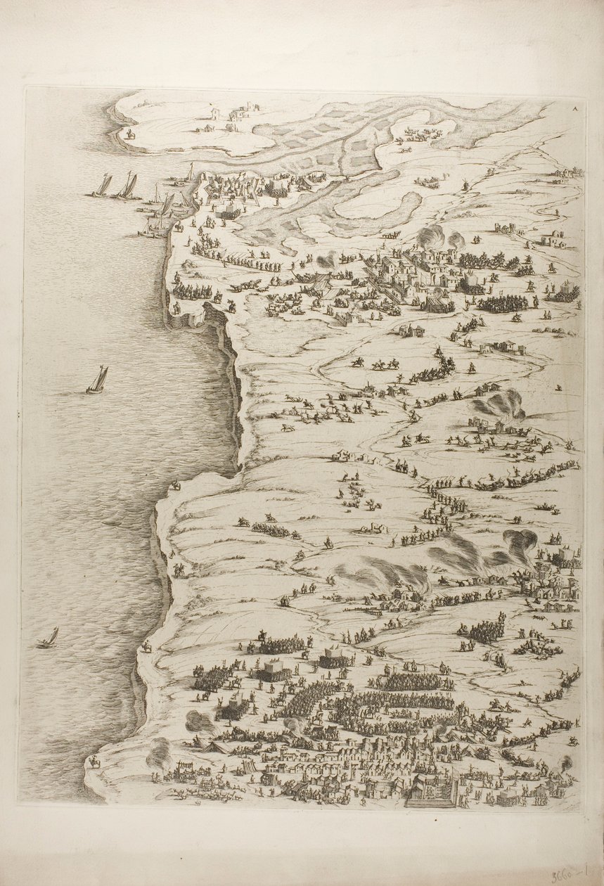 O Cerco de La Rochelle, prato um de Jacques Callot