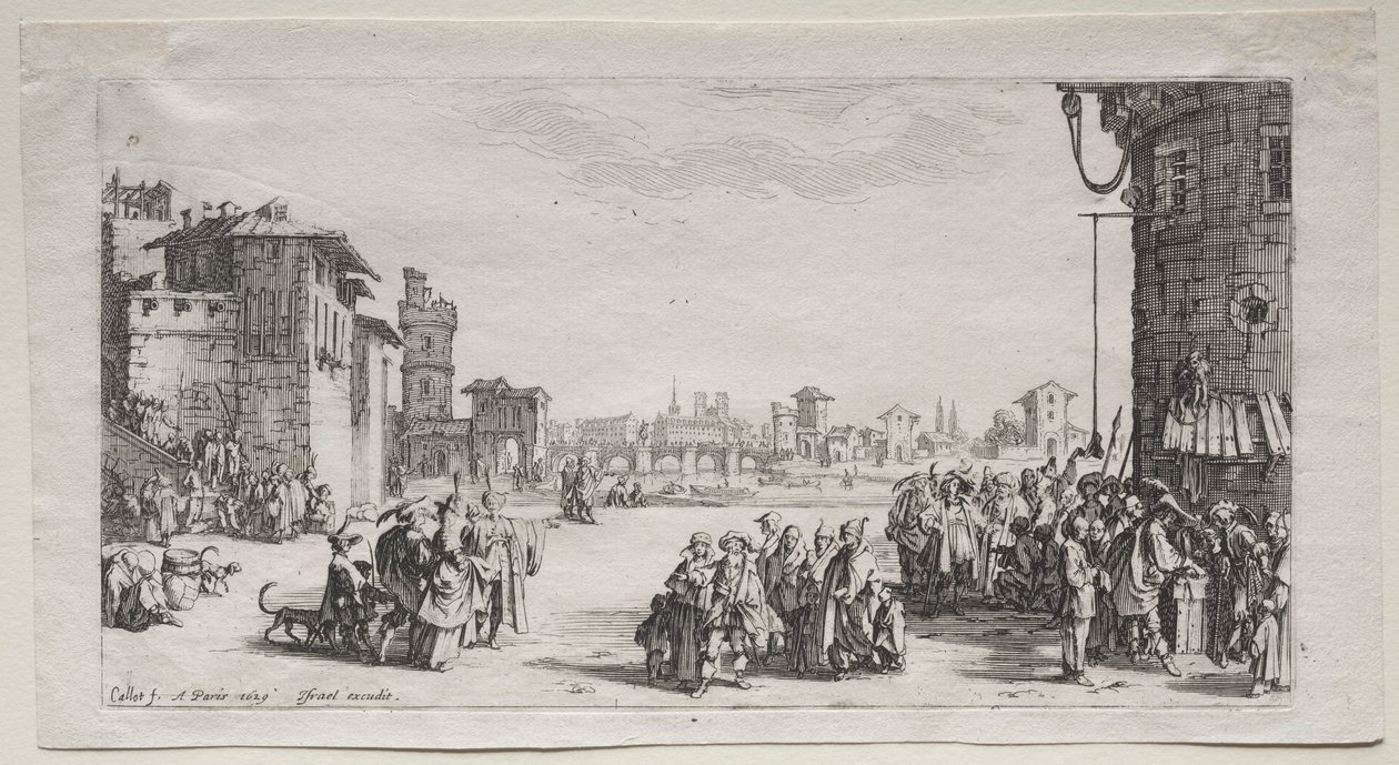 O mercado de escravos, 1629. de Jacques Callot