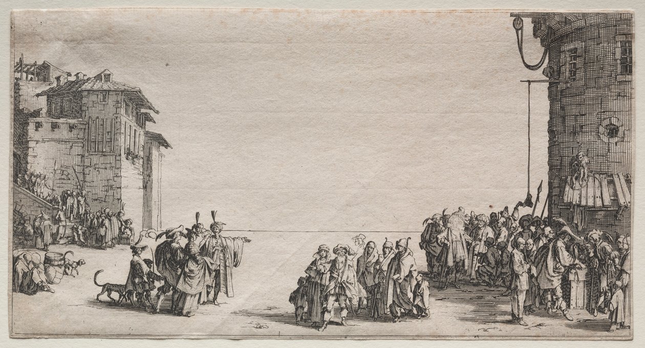 O mercado de escravos, 1629. de Jacques Callot