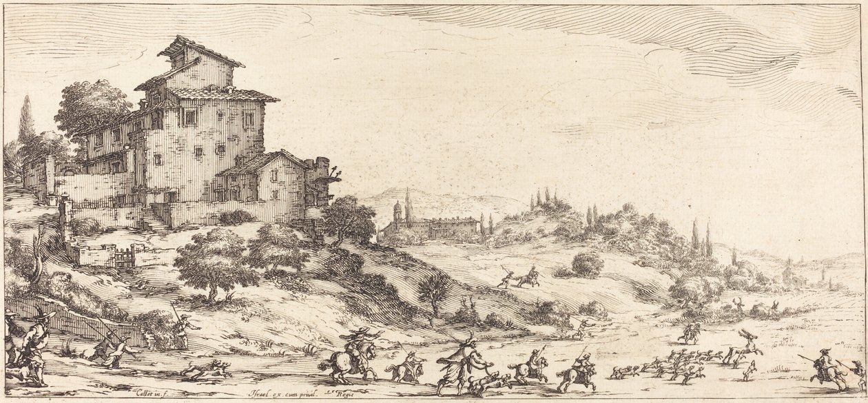 A caça ao veado, provavelmente c. 1630. de Jacques Callot