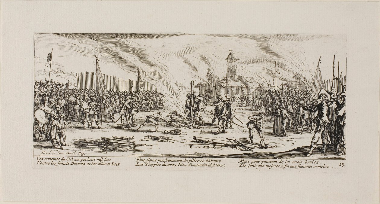 A Estaca, prato treze de As Misérias da Guerra de Jacques Callot