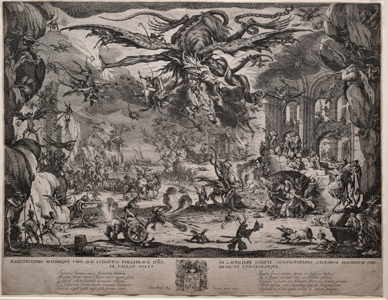 A Tentação de Santo Antônio segunda versão, 1635. de Jacques Callot