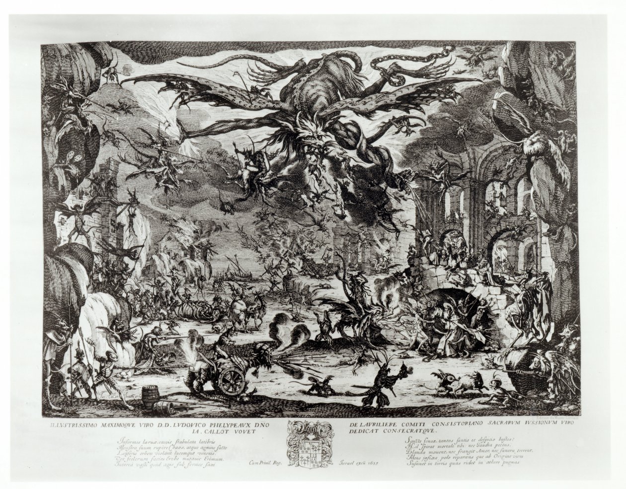 A tentação de Santo Antônio, século XVII de Jacques Callot