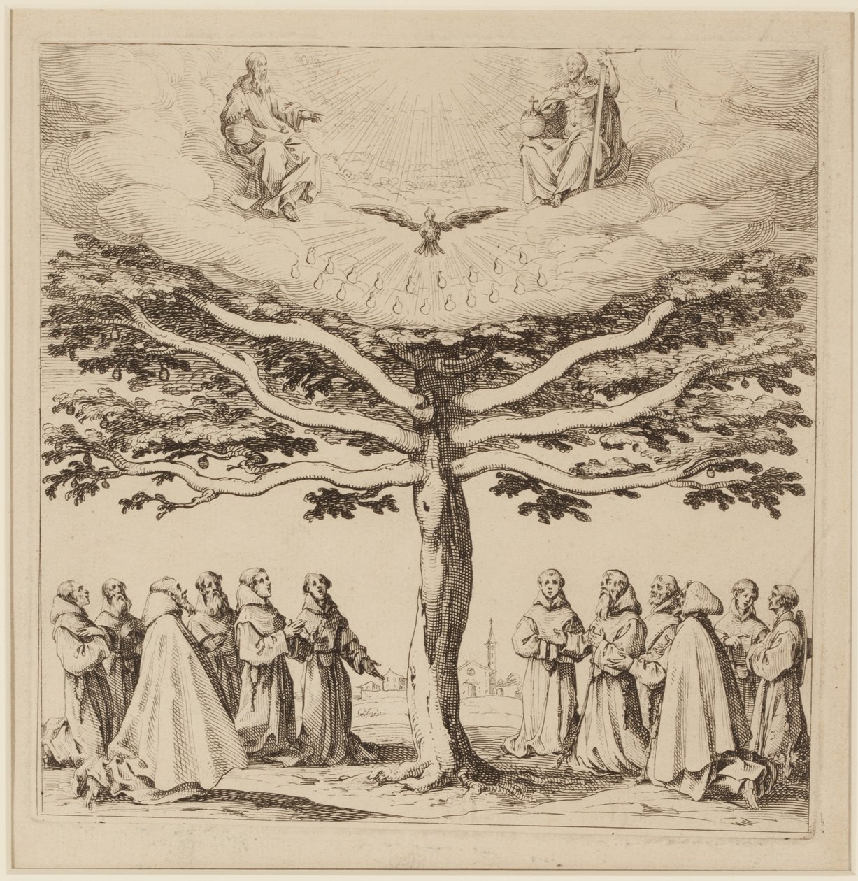 A Árvore de São Francisco, c.1619 (gravura) de Jacques Callot