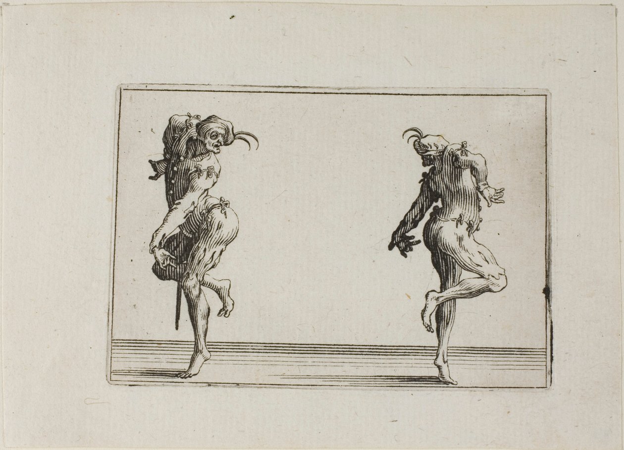 Os dois pantalões virando as costas, de Os Caprichos de Jacques Callot
