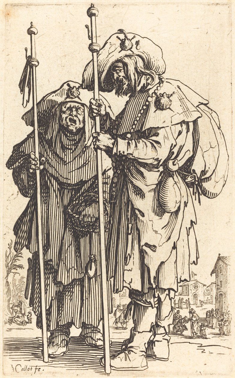 Os Dois Peregrinos, c. 1622. de Jacques Callot