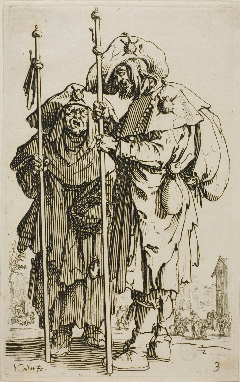 Os Dois Peregrinos, prato três de Os Mendigos de Jacques Callot