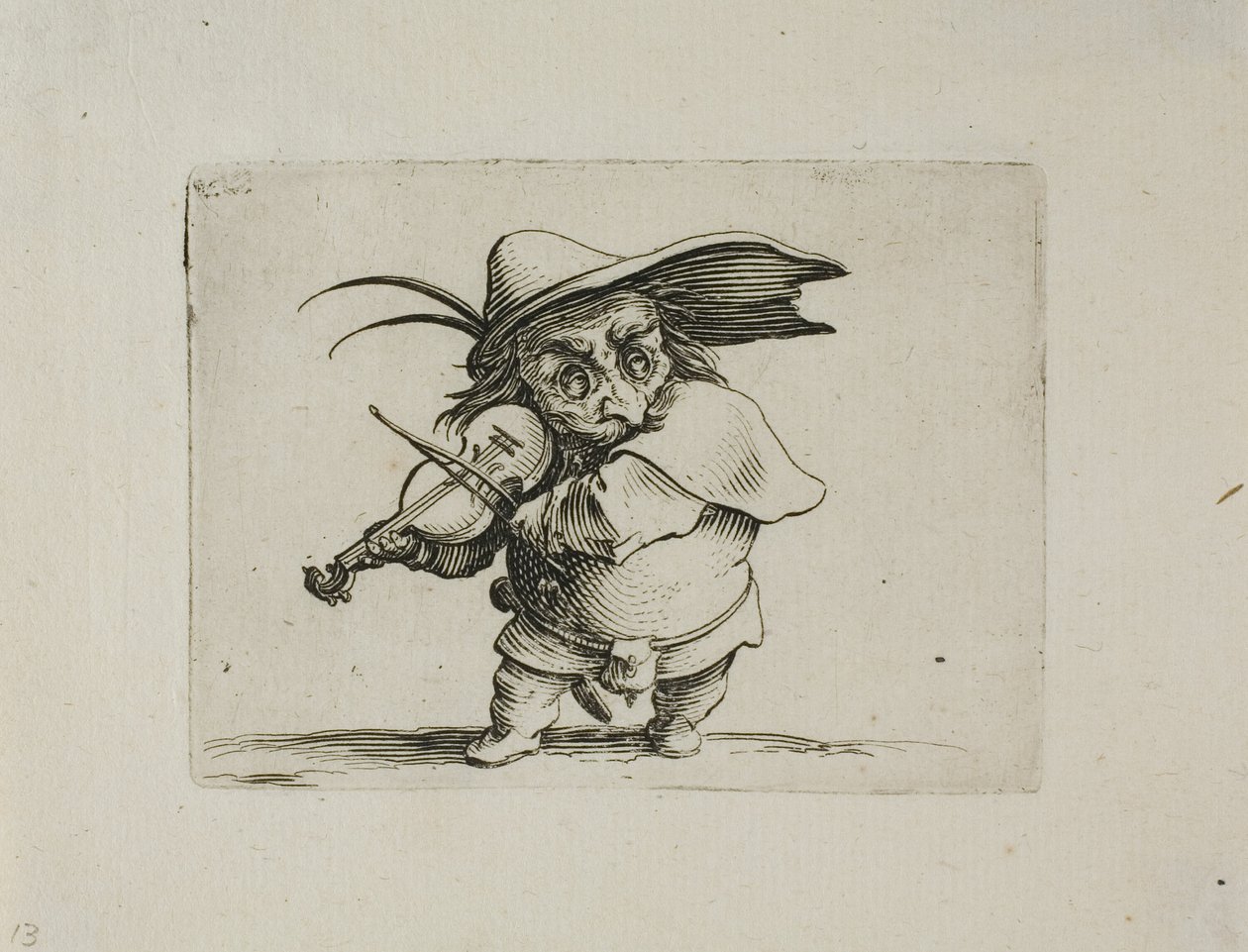 O Violinista, de Varie Figure Gobbi de Jacques Callot