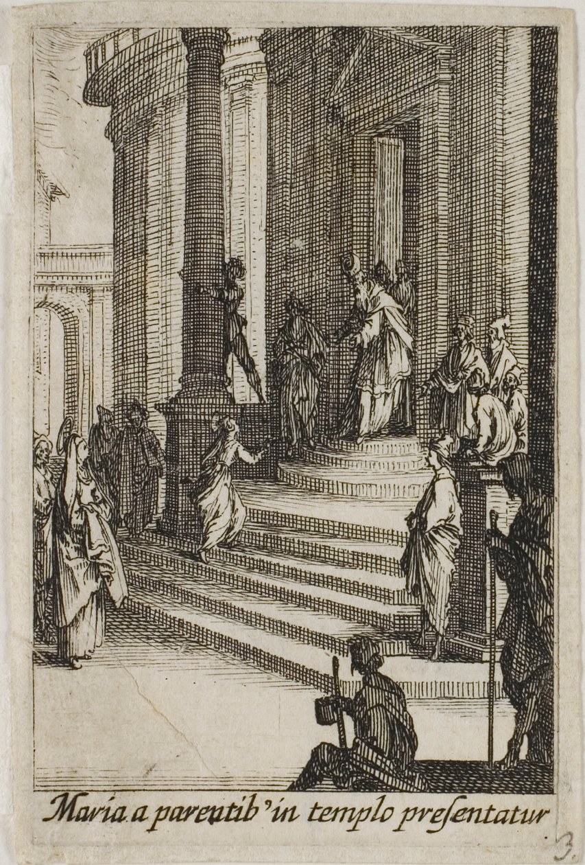 A Virgem Maria apresentada no Templo, de A Vida da Virgem de Jacques Callot