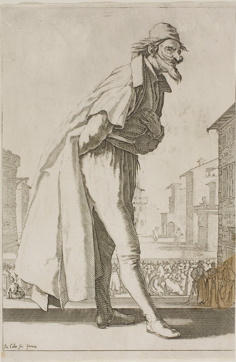 O moinho de água, de várias cenas projetadas em Florença de Jacques Callot