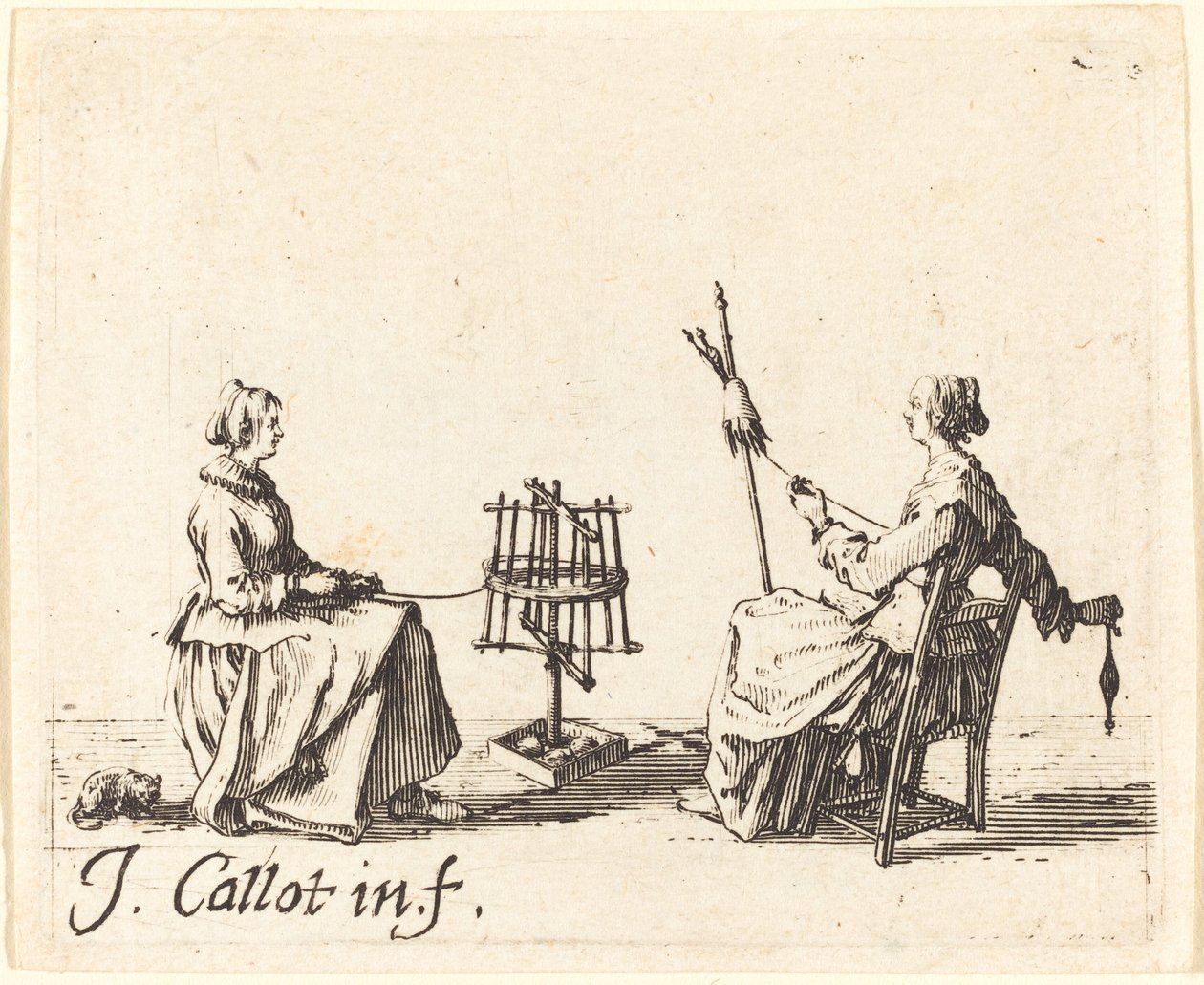 The Winder and the Spinner, c. 1623. de Jacques Callot