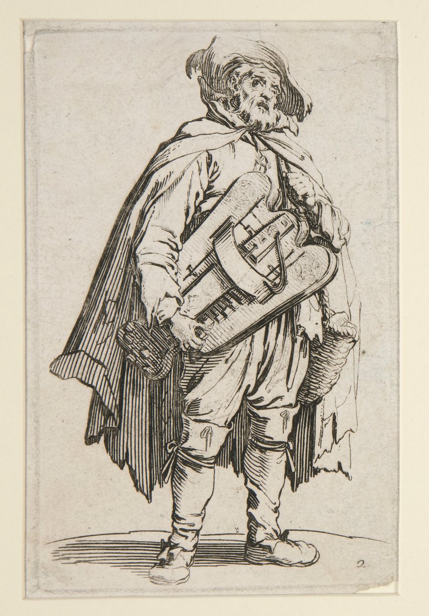 O tocador de realejo, de Os mendigos (Le Joueur de Vielle) de Jacques Callot
