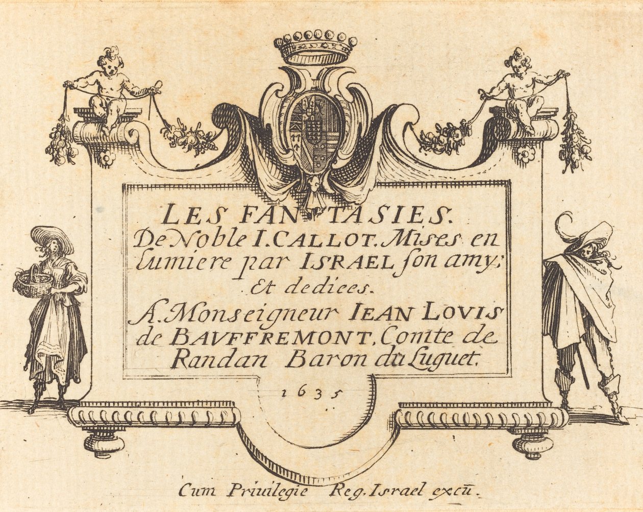 Página de título de "As Fantasias" de Jacques Callot