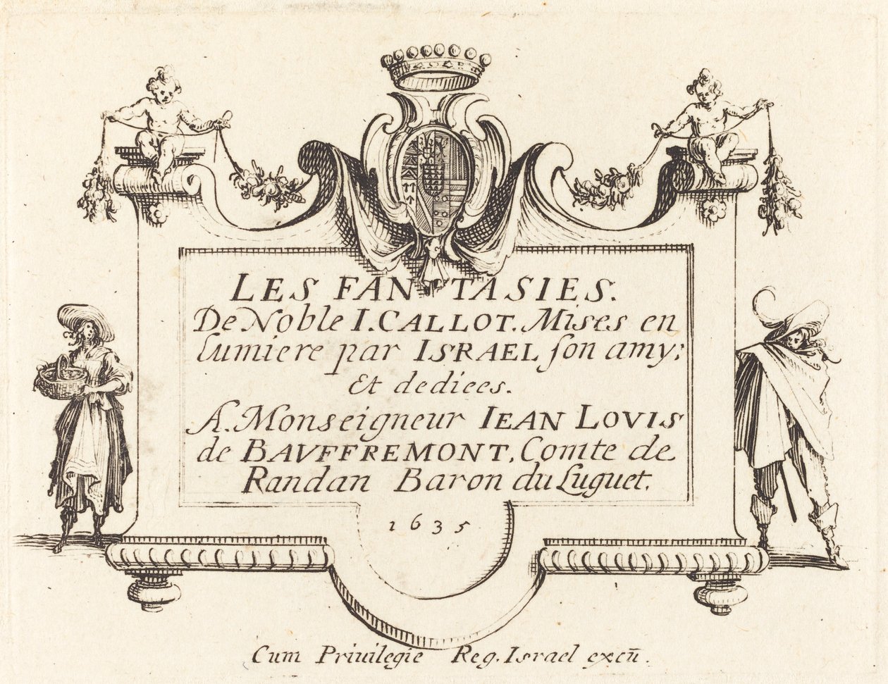 Página de título de "As Fantasias" de Jacques Callot
