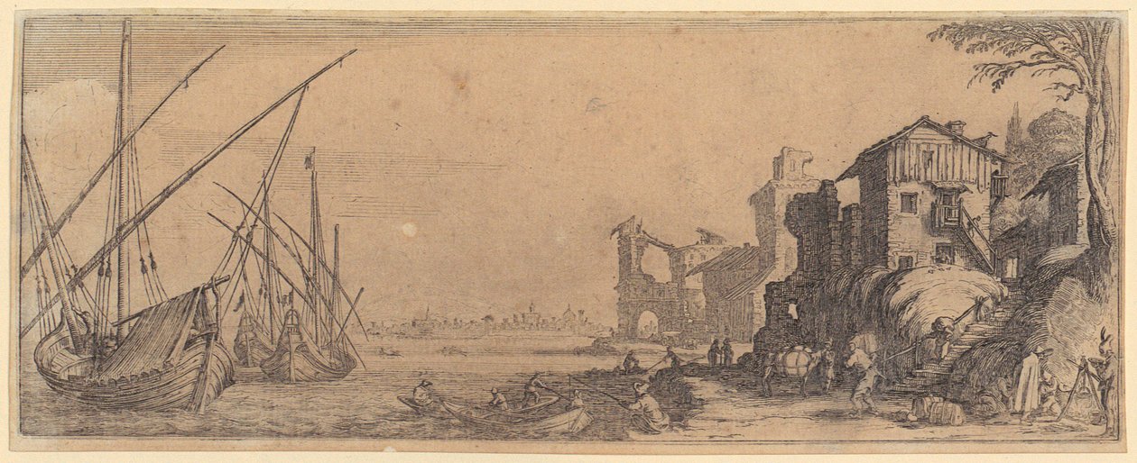 Morte da rainha Margarida de Espanha, folha 18 da série «Réquiem pela rainha de Espanha» de Jacques Callot