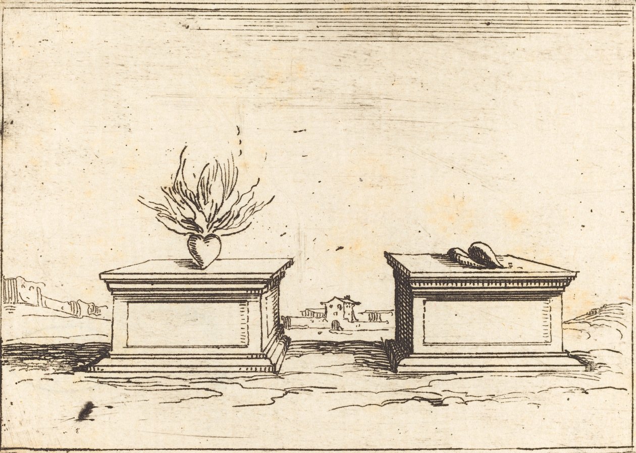 Dois Corações, 1628. de Jacques Callot