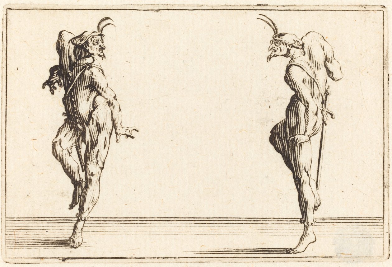 Duas Pantalonas Dançando de Jacques Callot
