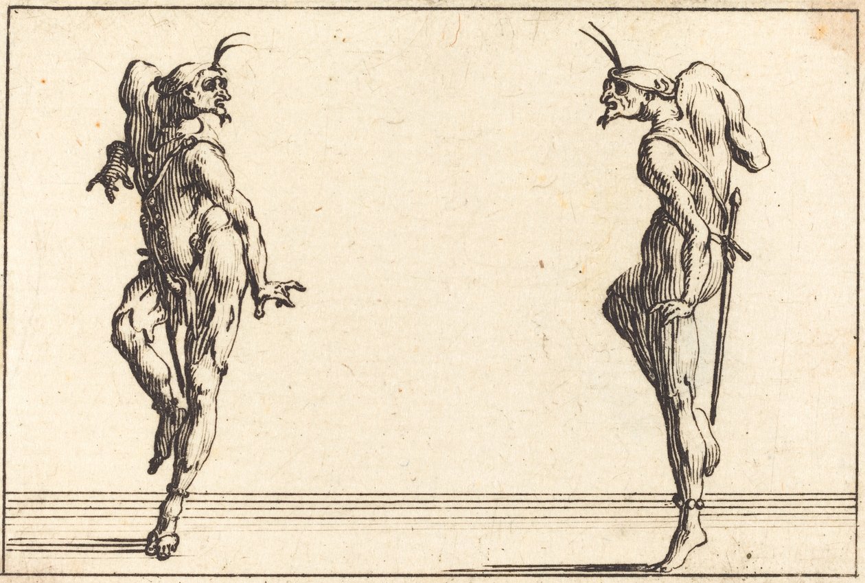 Duas Pantalonas Dançando de Jacques Callot