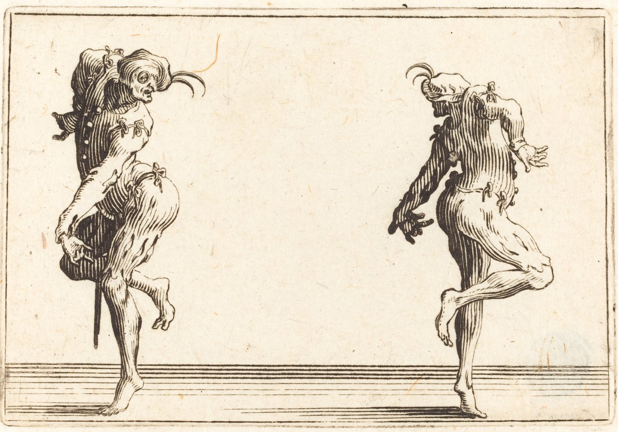 Duas Pantalonas Dançando de Jacques Callot