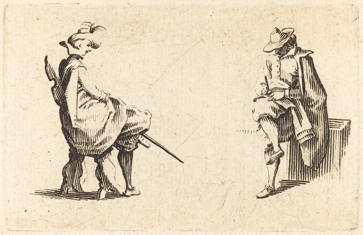Duas Figuras Sentadas, c. 1622. de Jacques Callot