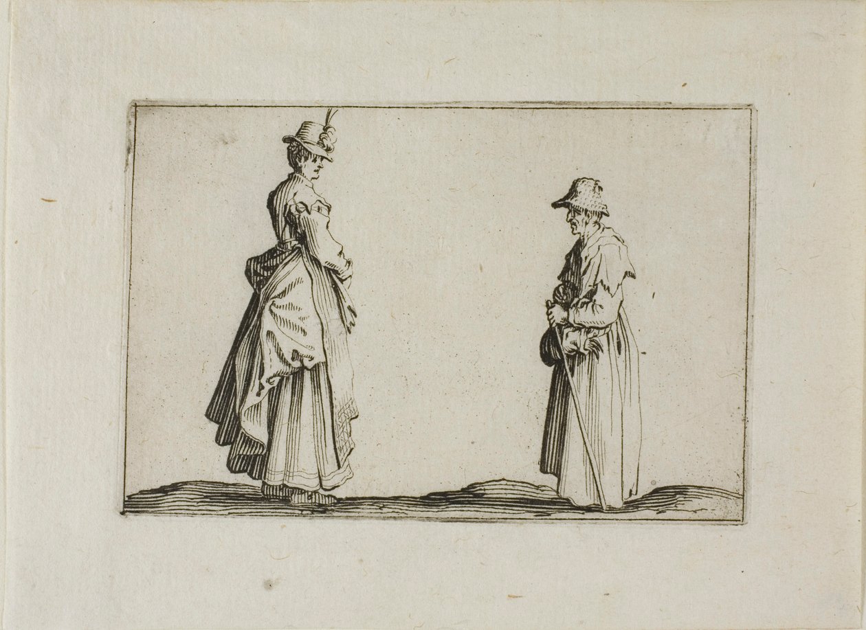 Duas mulheres de perfil, de Os Caprichos de Jacques Callot