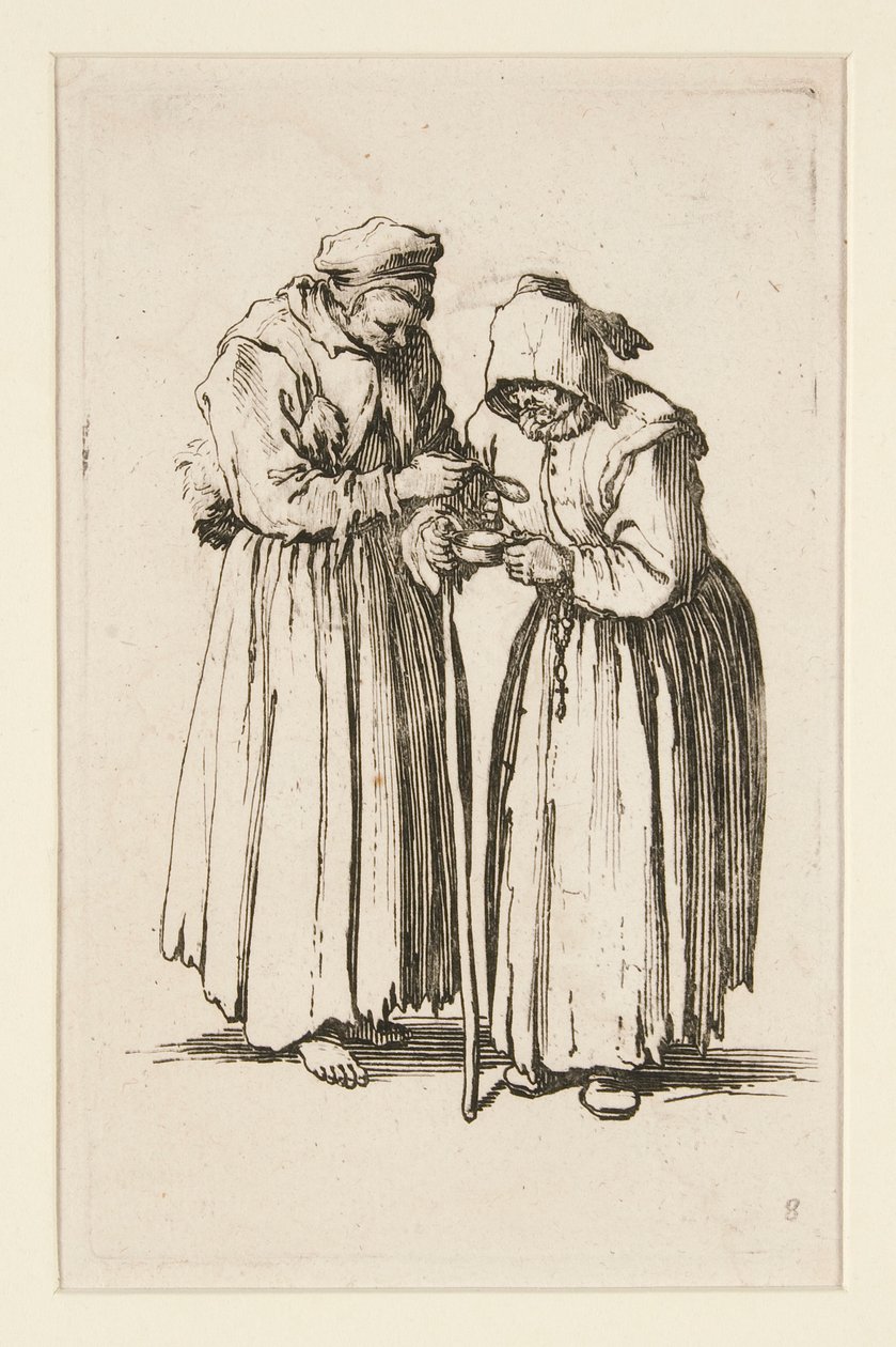 Duas mulheres mendigas, de The Beggars (Les deux mendiantes) de Jacques Callot