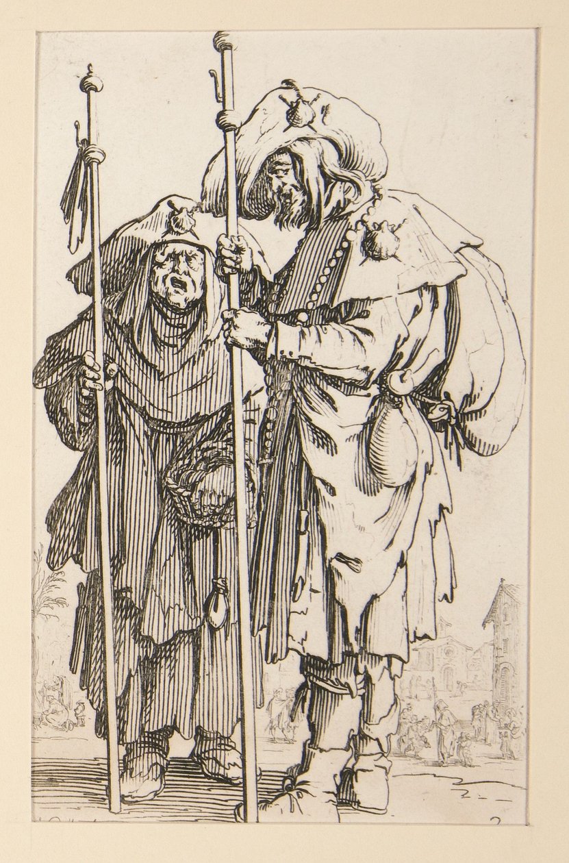 Dois peregrinos, de Os mendigos de Jacques Callot