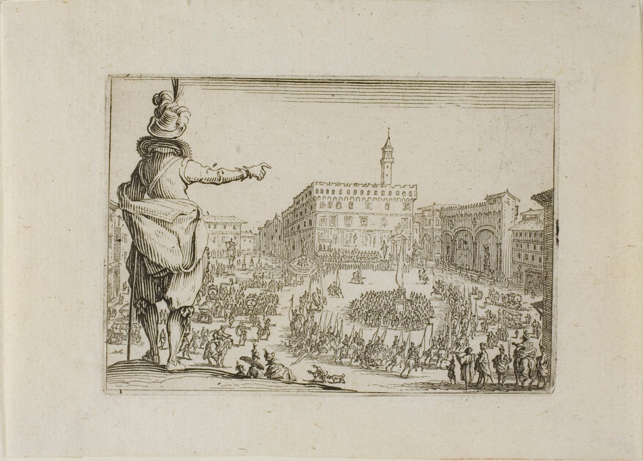 Vista da Piazza Signoria, dos Caprices de Jacques Callot