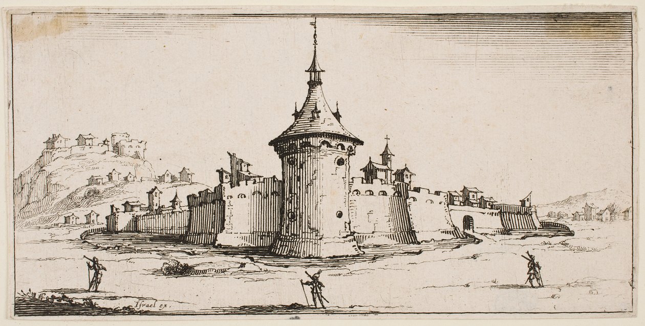 Vista de uma aldeia fortificada de Jacques Callot