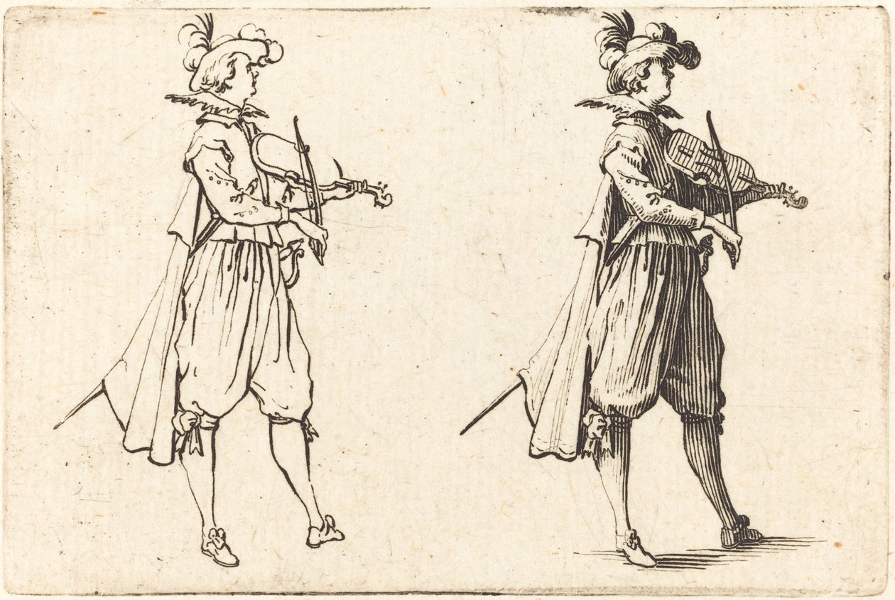 Violinista, c. 1622. de Jacques Callot