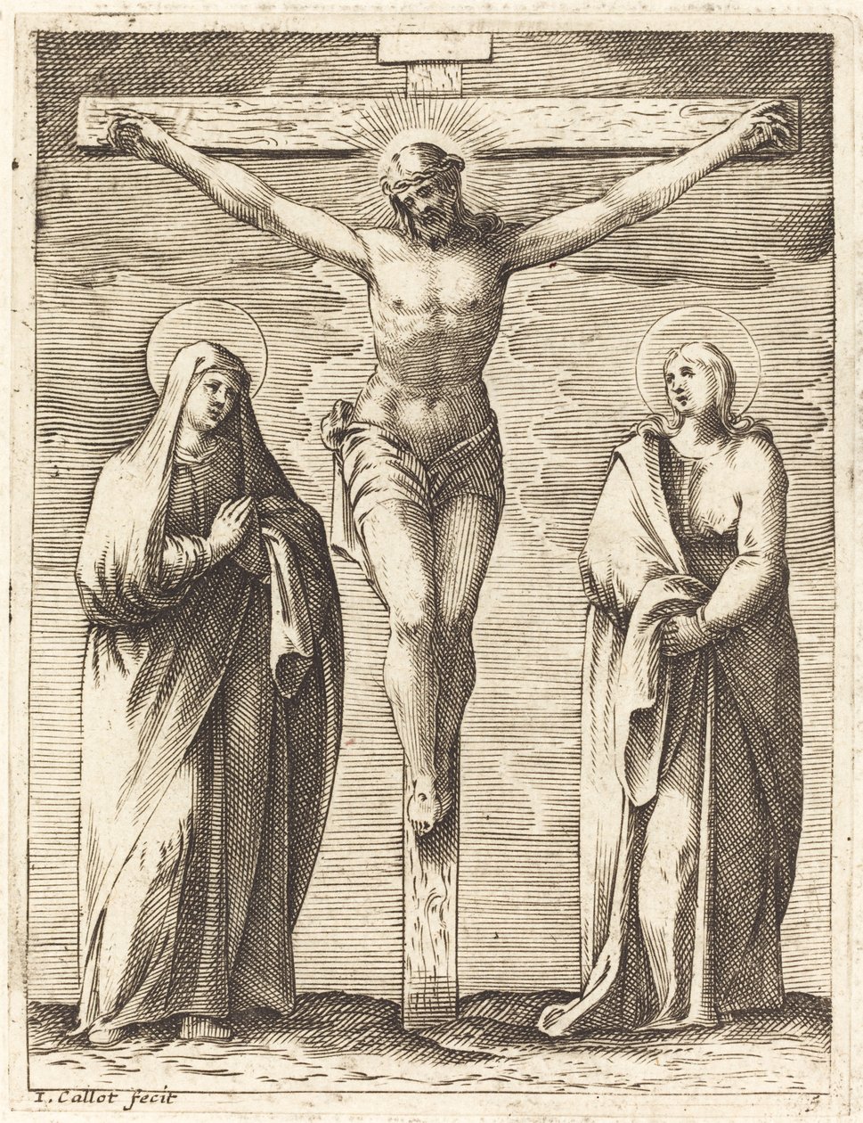 Virgem e São João ao pé da cruz de Jacques Callot
