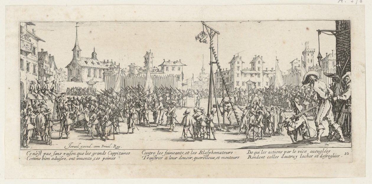 Wippgalgen, folha 10 da série «Os horrores da guerra» de Jacques Callot