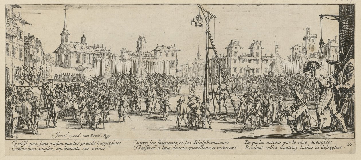 Wippgalgen, folha 10 da série «Os horrores da guerra» de Jacques Callot