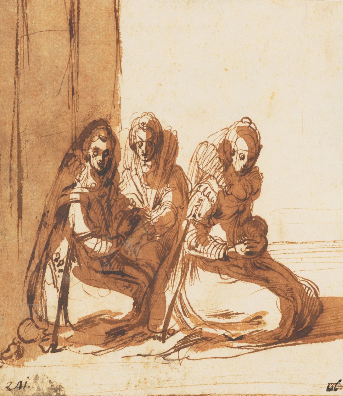Mulheres sentadas de Jacques Callot