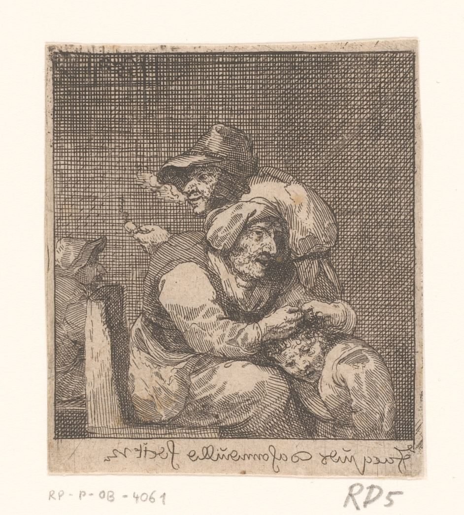 Alívio de uma criança por uma mulher idosa de Jacques Dassonville (attributed to)
