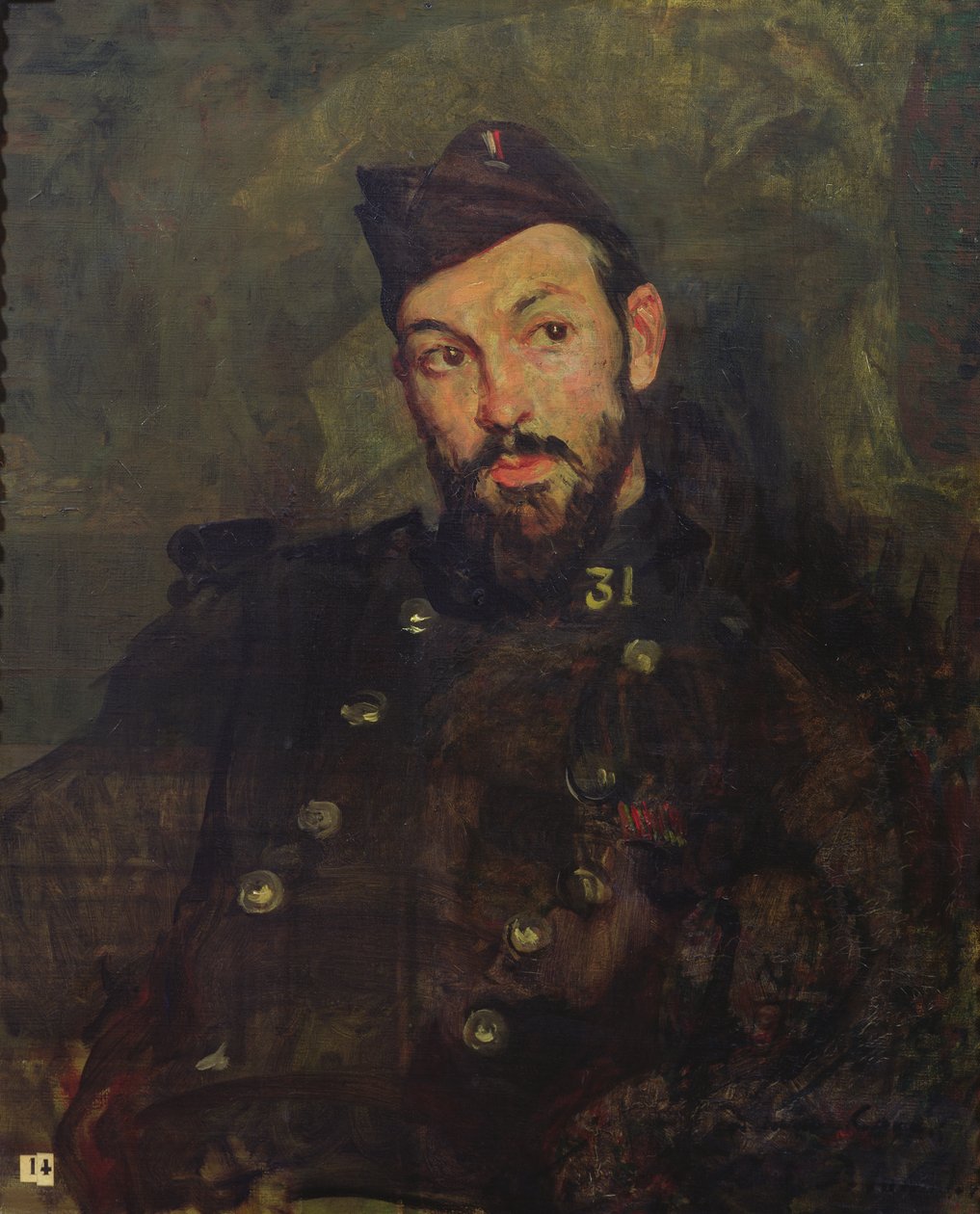 Felix Cacan em uniforme, 1915 de Jacques Emile Blanche