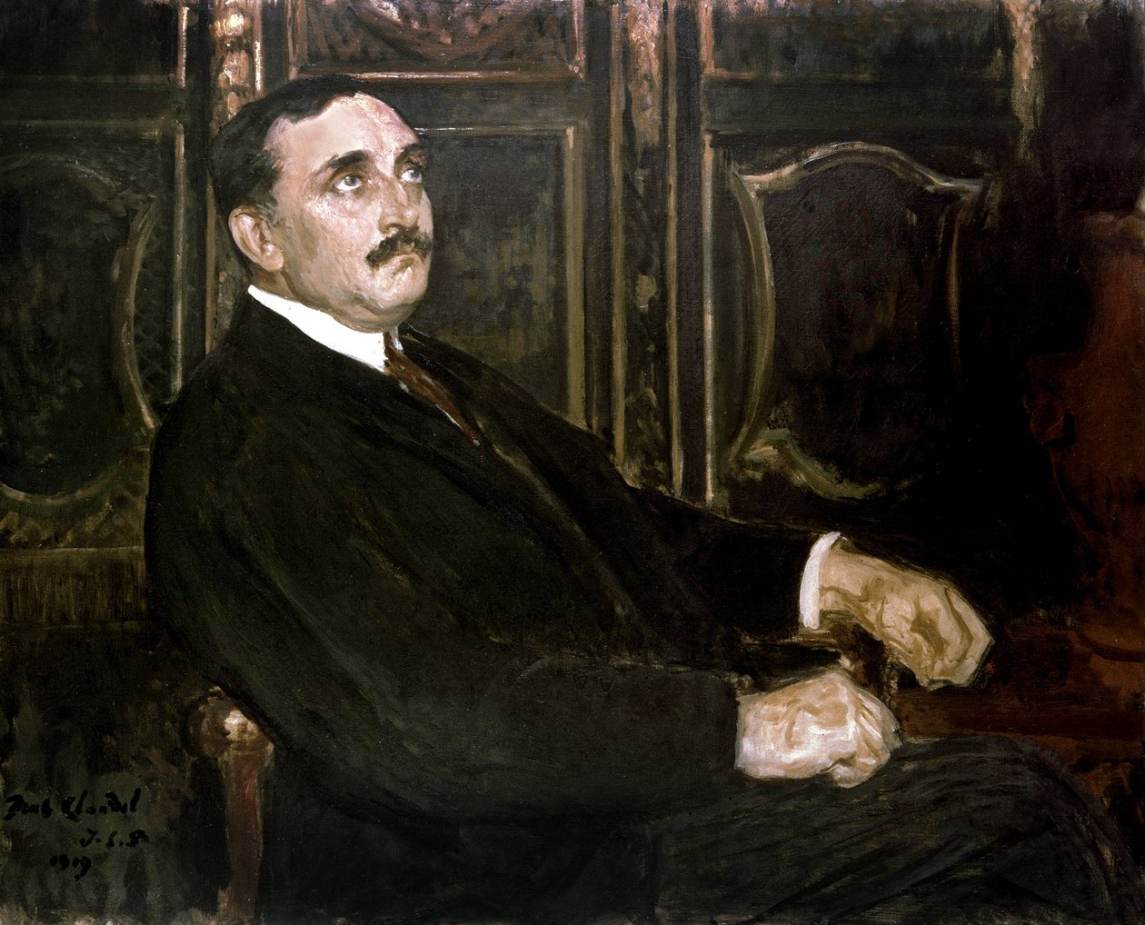 Escritor e diplomata francês Paul Claudel, 1919 de Jacques Emile Blanche