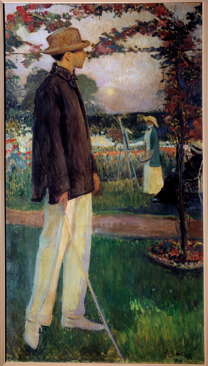 Retrato a Pé de Jean Cocteau (1889-1963) Escritor de Jacques Emile Blanche