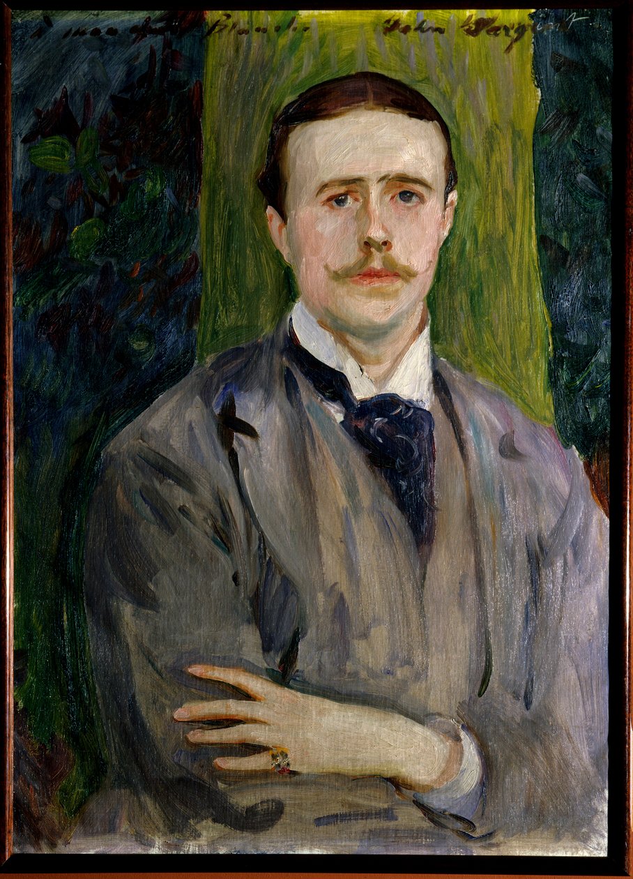 Retrato de Jacques Emile (Jacques-Emile) Blanche (1861-1942), pintor francês. Pintura do americano John Singer Sargent (1856-1925). Rouen, Museu de Belas Artes de Jacques Emile Blanche